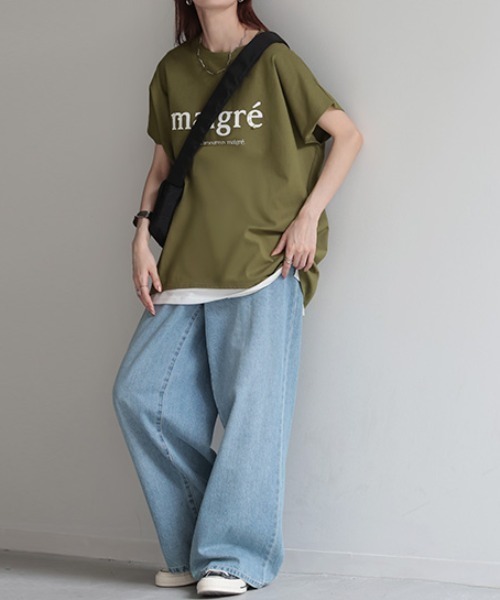 HUG.U(ハグユー)の「パール付きロゴT 半袖ver.(Tシャツ/カットソー・レディース・ホワイト/ダークグレー/ブラック/カーキ・FREE)」の18枚目の写真