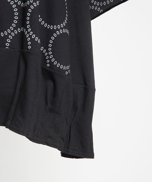 gomme(ゴム)の「ホールドット天竺 ヘムハッチングT(Tシャツ/カットソー・レディース・ホワイト×ブラック/ブラック×ホワイト/ブラック×グレー・MEDIUM)」の22枚目の写真