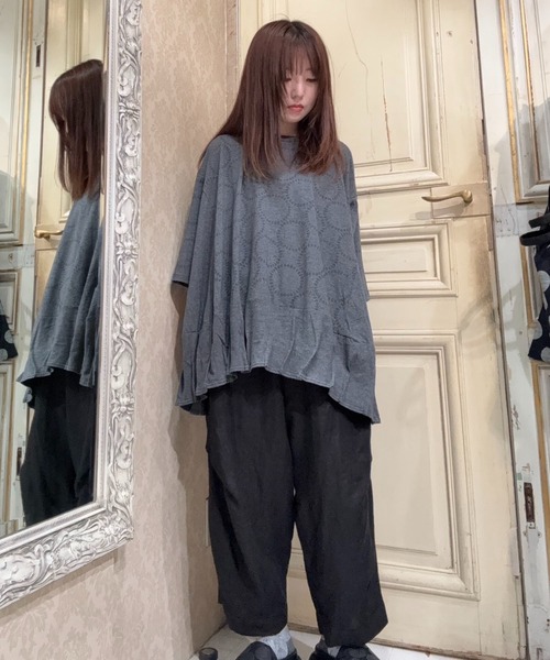 セール】ホールドット天竺 ヘムハッチングT（Tシャツ