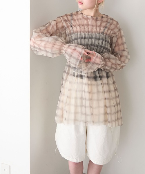 forksy.(フォルクシー)の「【forksy.】アソート シャーリングチュールワンピース(シャツ/ブラウス・レディース・ブラウン系/ブラック/ネイビー系・FREE)」の18枚目の写真