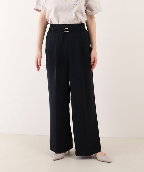 MICO COULIER（ミコクリエ）の「《セットアップ対応》ハイストレッチカルゼワッシャーベルト付きパンツ（その他パンツ・レディース・チャコールグレー/グレイッシュベージュ/ネイビー・36/38）」の3枚目の写真