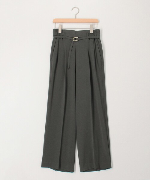 MICO COULIER（ミコクリエ）の「《セットアップ対応》ハイストレッチカルゼワッシャーベルト付きパンツ（その他パンツ・レディース・チャコールグレー/グレイッシュベージュ/ネイビー・36/38）」の2枚目の写真