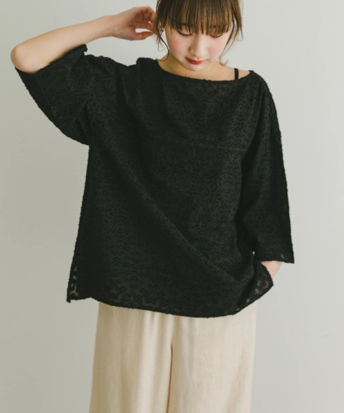 ITEMS URBANRESEARCH（アイテムズ アーバンリサーチ）の「ジャガードハンソデプルオーバー（その他トップス・レディース・ホワイト/カーキ/ブラック・FREE）」の3枚目の写真