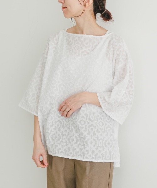 ITEMS URBANRESEARCH（アイテムズ アーバンリサーチ）の「ジャガードハンソデプルオーバー（その他トップス・レディース・ホワイト/カーキ/ブラック・FREE）」の9枚目の写真