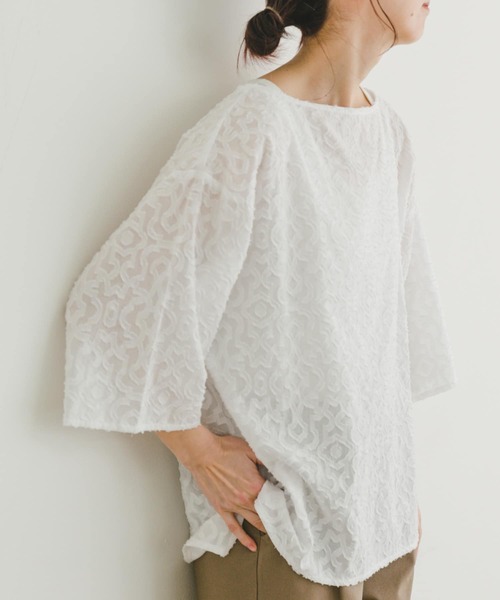 ITEMS URBANRESEARCH（アイテムズ アーバンリサーチ）の「ジャガードハンソデプルオーバー（その他トップス・レディース・ホワイト/カーキ/ブラック・FREE）」の10枚目の写真