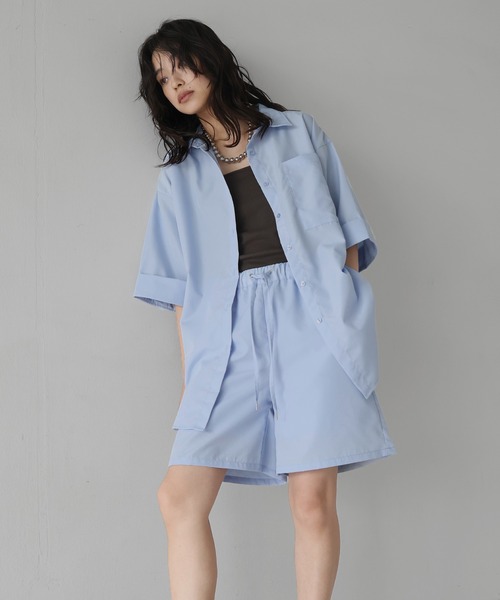 大特価放出！ ハーフスリーブオーバーシャツ（シャツ/ブラウス）｜hellam（へ トップス