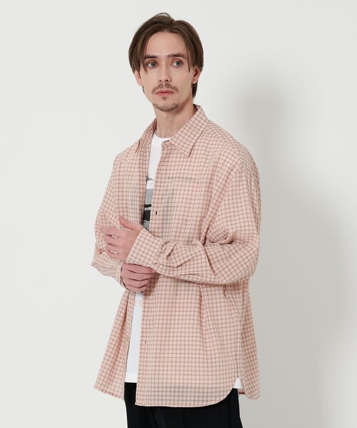AURALEE 半袖シャツ UNITEDARROWS別注 グレー系チェック BEAUTY＆YOUTH UNITED ARROWS(ビューティアンドユース