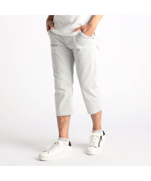 NICOLE CLUB FOR MEN(ニコルクラブフォーメン)の「TCシャンブレーツイルクロップドパンツ(その他パンツ・メンズ・ブルー系/ターコイズブルー/ブラック/ホワイト系・MEDIUM/SMALL/X-LARGE/LARGE)」の2枚目の写真
