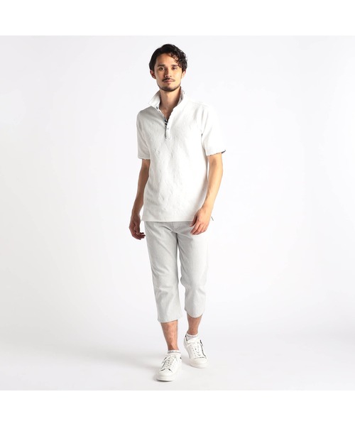 NICOLE CLUB FOR MEN(ニコルクラブフォーメン)の「TCシャンブレーツイルクロップドパンツ(その他パンツ・メンズ・ブルー系/ターコイズブルー/ブラック/ホワイト系・MEDIUM/SMALL/X-LARGE/LARGE)」の5枚目の写真