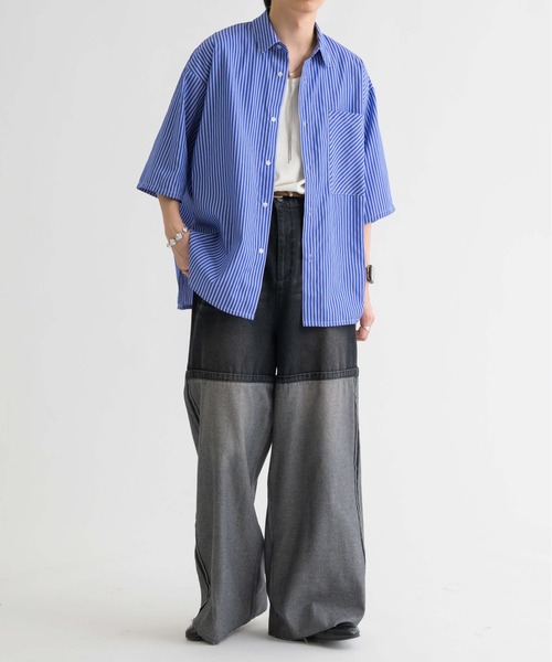 epnok（エプノック）の「インサイドアウトワイドデニムパンツ（デニムパンツ・メンズ・ブラック/インディゴブルー・SMALL/MEDIUM/LARGE）」の3枚目の写真