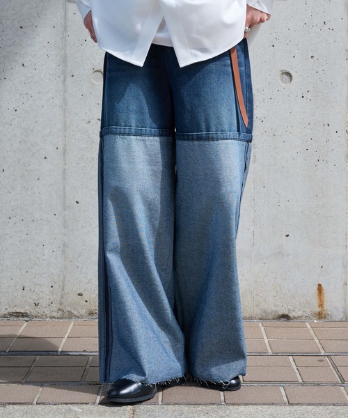 epnok（エプノック）の「インサイドアウトワイドデニムパンツ（デニムパンツ・メンズ・ブラック/インディゴブルー・SMALL/MEDIUM/LARGE）」の4枚目の写真