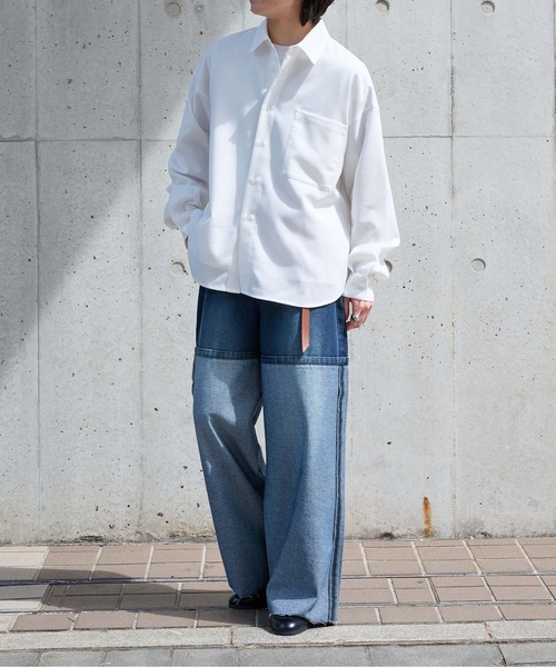 epnok（エプノック）の「インサイドアウトワイドデニムパンツ（デニムパンツ・メンズ・ブラック/インディゴブルー・SMALL/MEDIUM/LARGE）」の10枚目の写真