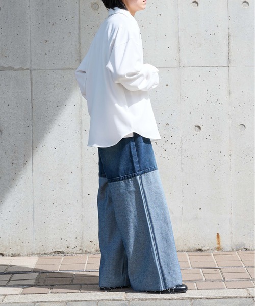 epnok（エプノック）の「インサイドアウトワイドデニムパンツ（デニムパンツ・メンズ・ブラック/インディゴブルー・SMALL/MEDIUM/LARGE）」の12枚目の写真