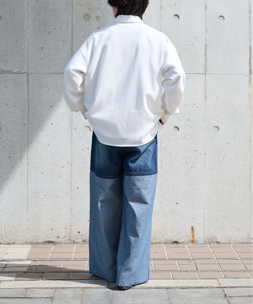 【epnok】 ボタンフライワイドデニムパンツ Lサイズ【現在完売品】 EPNK】Button fly wide denim pants / ボタンフライワイドデニム