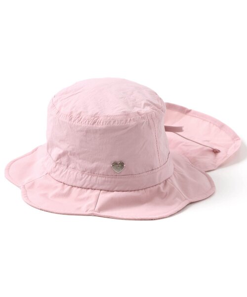 apres les cours（アプレレクール）の「【UVカット/はっ水/接触冷感】スカラップアウトドアハット（ハット・キッズ・アイボリー/ピンク・58/54/50）」の10枚目の写真