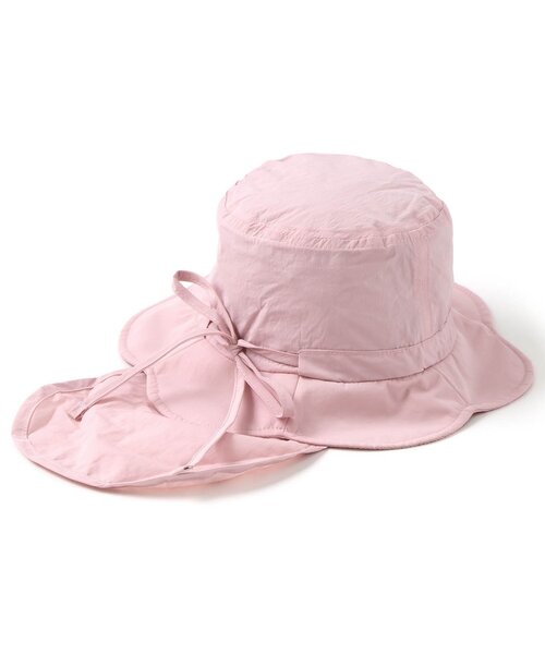 apres les cours（アプレレクール）の「【UVカット/はっ水/接触冷感】スカラップアウトドアハット（ハット・キッズ・アイボリー/ピンク・58/54/50）」の12枚目の写真