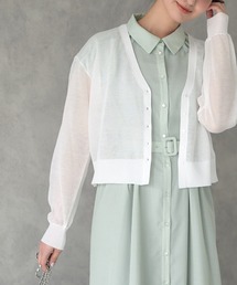 Vネックシアーカーディガン
