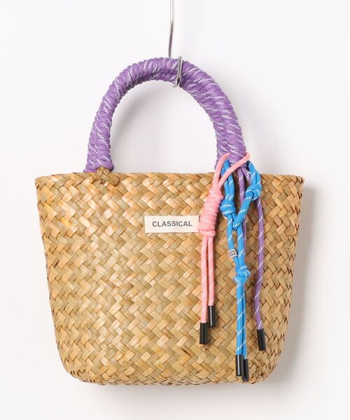 Ritzy(リッツィー)の「6色展開 カラフルマッチングハンドル ミニかごバッグ(かごバッグ・レディース・モカ/パープル/イエロー/グリーン/ピンク/ブルー・FREE)」の21枚目の写真