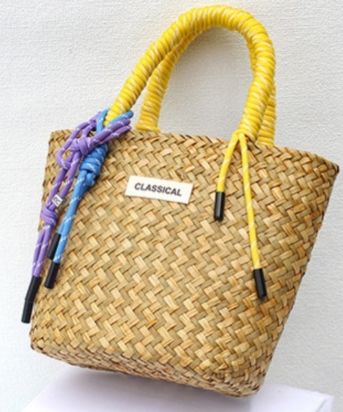 Ritzy(リッツィー)の「6色展開 カラフルマッチングハンドル ミニかごバッグ(かごバッグ・レディース・モカ/パープル/イエロー/グリーン/ピンク/ブルー・FREE)」の9枚目の写真