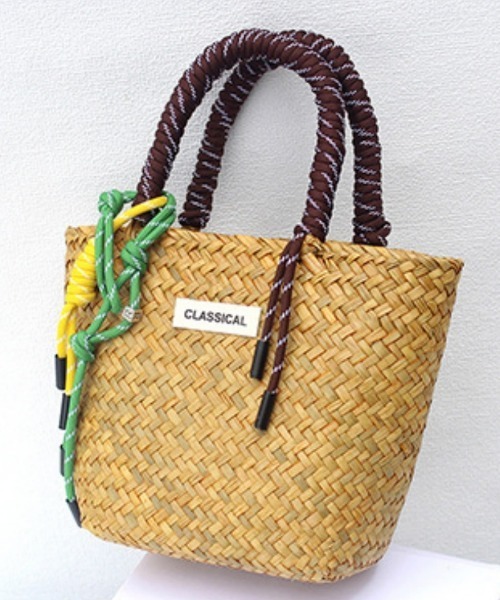 Ritzy(リッツィー)の「6色展開 カラフルマッチングハンドル ミニかごバッグ(かごバッグ・レディース・モカ/パープル/イエロー/グリーン/ピンク/ブルー・FREE)」の14枚目の写真