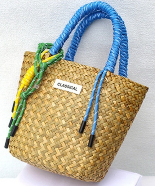 Ritzy(リッツィー)の「6色展開 カラフルマッチングハンドル ミニかごバッグ(かごバッグ・レディース・モカ/パープル/イエロー/グリーン/ピンク/ブルー・FREE)」の13枚目の写真