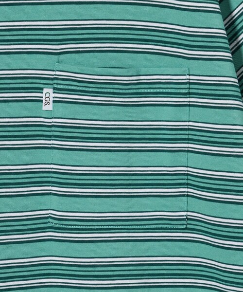 California General Store(California General Store)の「<CGS.> オーガニックコットン ボーダー 1ポケット Tシャツ(Tシャツ/カットソー・メンズ・ターコイズブルー/ケリーグリーン・XL/L/M/S)」の4枚目の写真