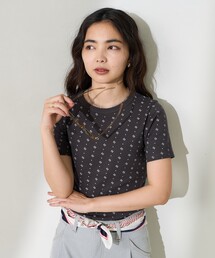 総柄フライスコンパクトTシャツ