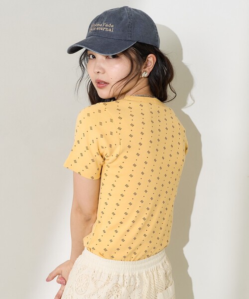 セール】総柄フライスコンパクトTシャツ（Tシャツ/カットソー