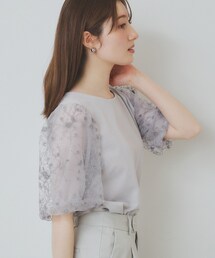 index | シアーバルーンスリーブトップス【洗濯機洗い可/接触冷感】(Tシャツ/カットソー)