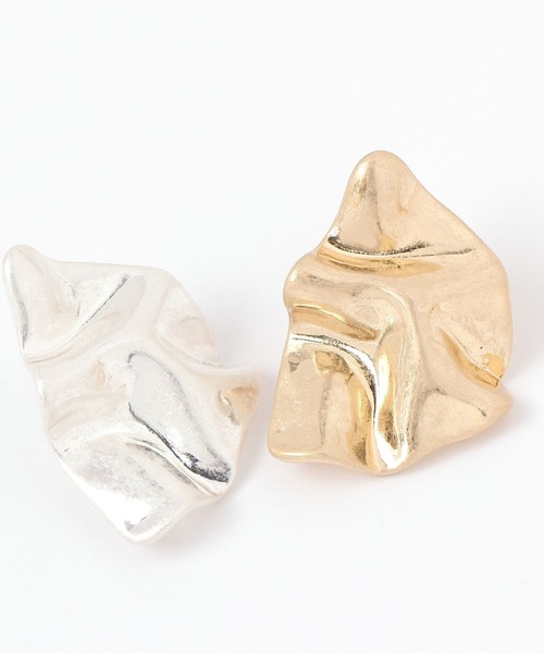 niko and...(ニコアンド)の「メタル折り紙ピアス(ピアス(両耳用)・レディース・イエロー/グレー・0)」の3枚目の写真