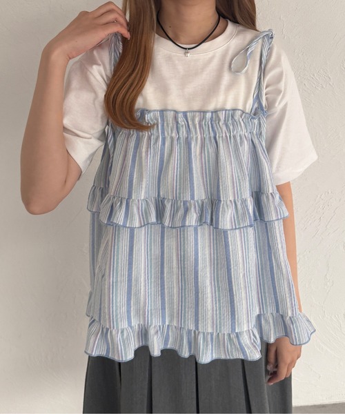 so.C.hu♡2wayバイカラーフリル&パールビスチェ1936 so.C.hu♡2wayバイカラーフリル&パールビスチェ - メルカリ