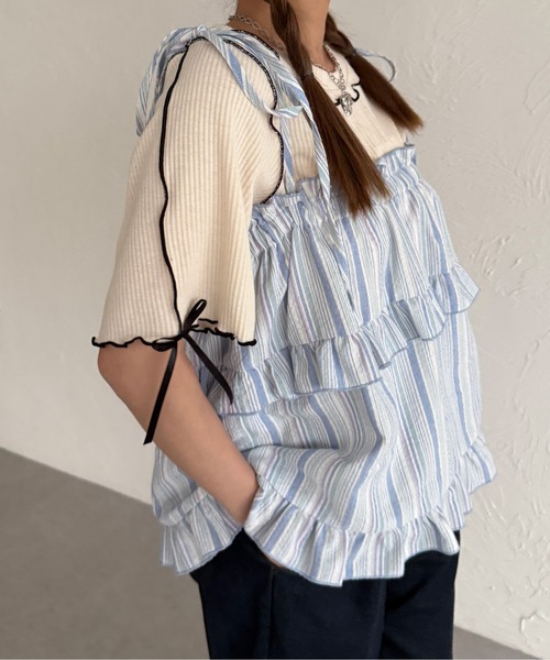 kutir（クティール）の「2wayアソートリボンフリルビスチェ（その他トップス・レディース・イエロー/ライトブルー/レッド・FREE）」の5枚目の写真