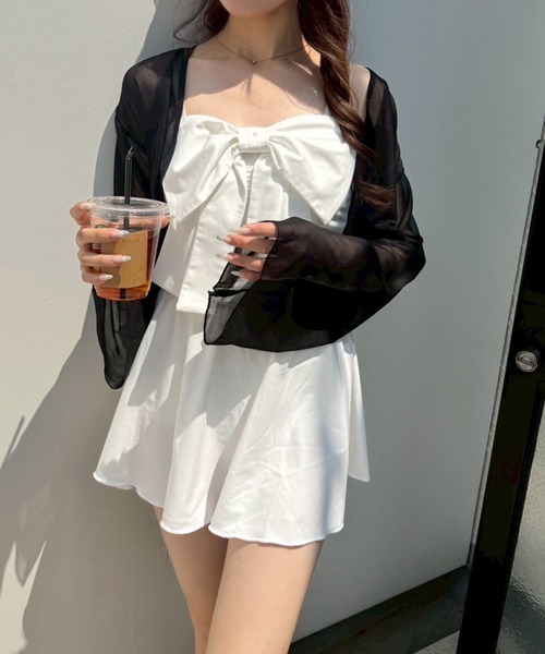 NICE CLAUP swimwearフロントリボン+シアーカーディガン one after another NICE CLAUP 水着 swimwear/フロントリボン+