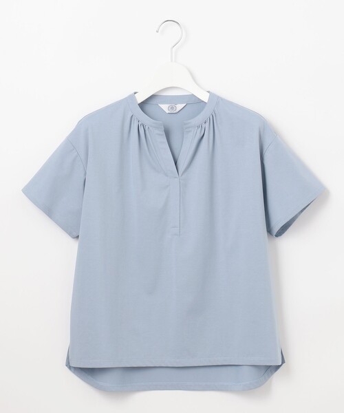 J.PRESS(ジェイプレス)の「【洗える・接触冷感】プレーティングジャージー バンドカラー カットソー(Tシャツ/カットソー・レディース・ホワイト系/スカイブルー系/ベージュ系/オレンジ系/ブラック系・T15/T13)」の18枚目の写真