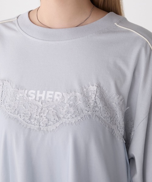 forksy.(フォルクシー)の「【forksy.】袖ライン チュールレイヤード 半袖ワンピース(ワンピース・レディース・ブラック/オフホワイト/グレイッシュブルー・FREE)」の11枚目の写真