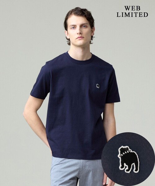 J.PRESS(ジェイプレス)の「着回し抜群【WEB限定 / 8色展開】バックブル Tシャツ(Tシャツ/カットソー・メンズ・パープル系/ネイビー系/オレンジ系/ホワイト系/サックスブルー系/グリーン系/ベージュ系/グレー系・MEDIUM/X-LARGE/LARGE)」の5枚目の写真