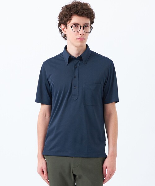 MACKINTOSH PHILOSOPHY（ﾏｯｷﾝﾄｯｼｭ ﾌｨﾛｿﾌｨｰ）の「トロッター 鹿の子ジャージー ボタンダウンポロ（ポロシャツ・メンズ・ダークネイビー/ブラック/ホワイト・42/38/40）」の3枚目の写真