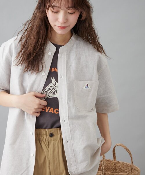 セール】【GEVACO】綿麻バンドカラーシャツ（シャツ/ブラウス