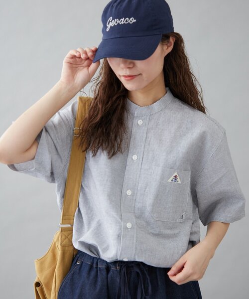 GEVACO（ゲバコ）の「【GEVACO】綿麻バンドカラーシャツ（シャツ/ブラウス・レディース・ブルー/ベージュ/ブラック・MEDIUM/LARGE）」の22枚目の写真