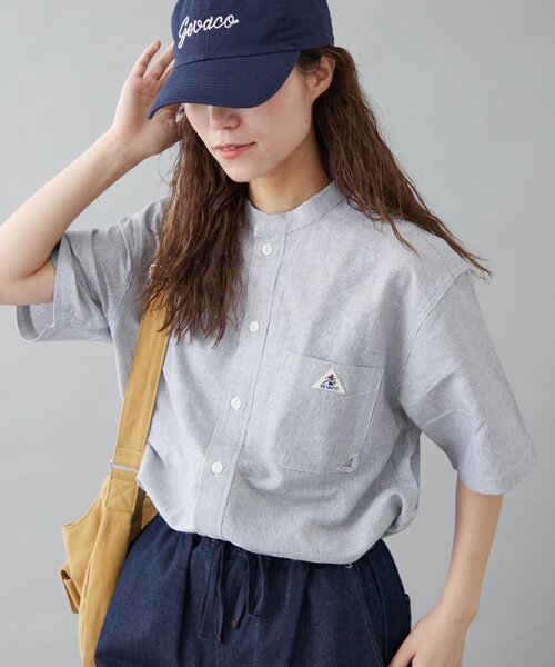 セール】【GEVACO】綿麻バンドカラーシャツ（シャツ/ブラウス