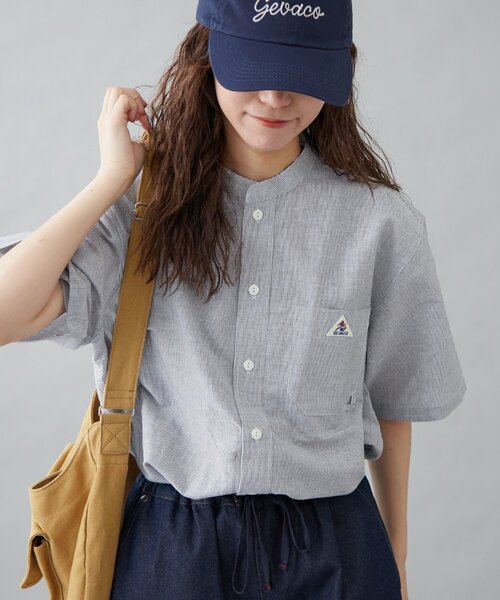 GEVACO（ゲバコ）の「【GEVACO】綿麻バンドカラーシャツ（シャツ/ブラウス・レディース・ブルー/ベージュ/ブラック・MEDIUM/LARGE）」の20枚目の写真