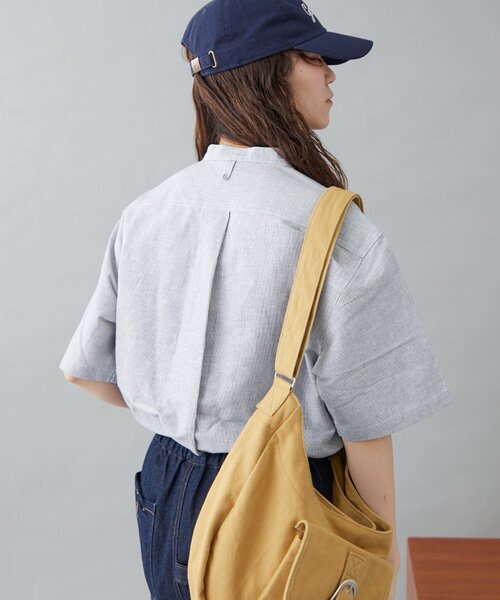 GEVACO（ゲバコ）の「【GEVACO】綿麻バンドカラーシャツ（シャツ/ブラウス・レディース・ブルー/ベージュ/ブラック・MEDIUM/LARGE）」の18枚目の写真