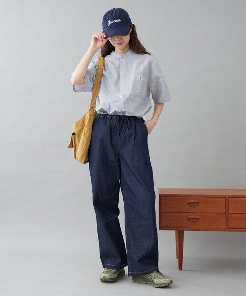 GEVACO（ゲバコ）の「【GEVACO】綿麻バンドカラーシャツ（シャツ/ブラウス・レディース・ブルー/ベージュ/ブラック・MEDIUM/LARGE）」の16枚目の写真