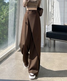 ワイドパンツ タック入り ロング丈