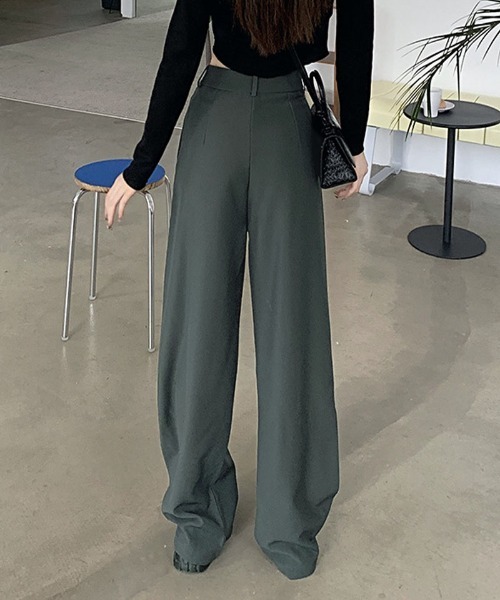 shoppinggo(ショッピングゴー)の「ワイドパンツ タック入り ロング丈(カーゴパンツ・レディース・グレー/ブラウン/ブラック・M)」の9枚目の写真