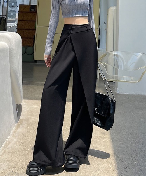 shoppinggo(ショッピングゴー)の「ワイドパンツ タック入り ロング丈(カーゴパンツ・レディース・グレー/ブラウン/ブラック・M)」の16枚目の写真