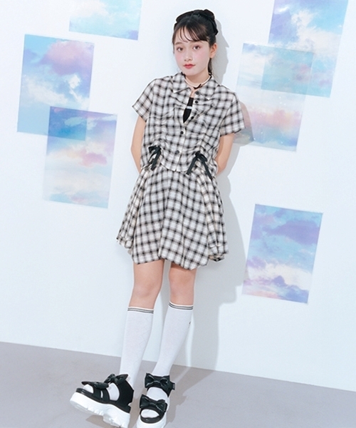 メゾピアノジュニア　レースアップリボンスポサン　S （22 22.5） レースアップリボンスポサン(S（22-22.5） 黒): ジュニア