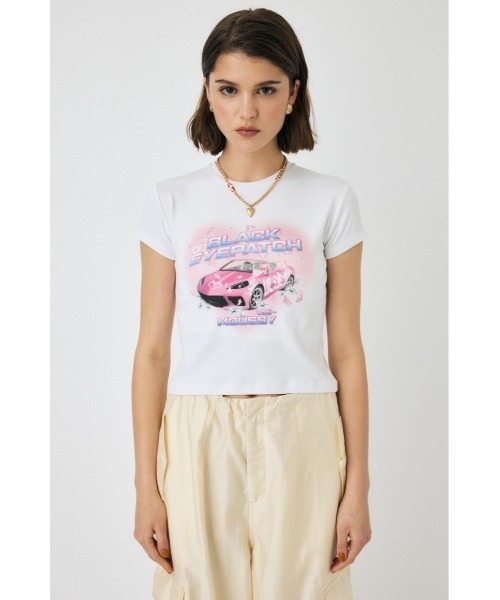MOUSSY(マウジー)の「BEP GRAPHIC BABY Tシャツ(Tシャツ/カットソー・レディース・ホワイト/ブラック・FREE)」の9枚目の写真