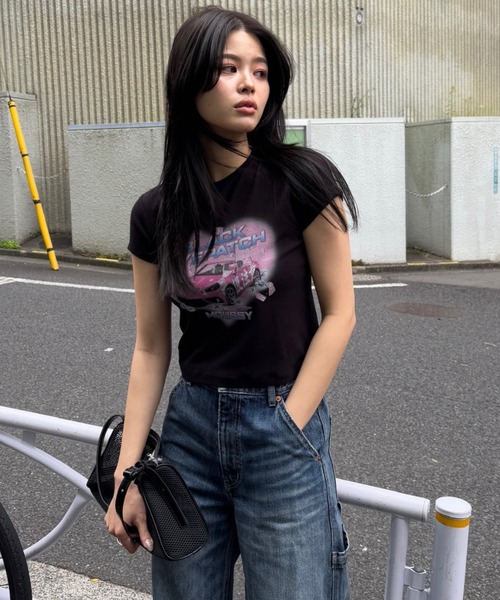 MOUSSY(マウジー)の「BEP GRAPHIC BABY Tシャツ(Tシャツ/カットソー・レディース・ホワイト/ブラック・FREE)」の18枚目の写真