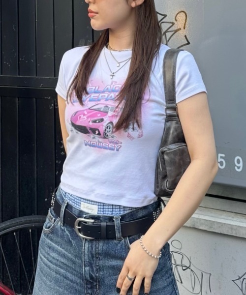 MOUSSY(マウジー)の「BEP GRAPHIC BABY Tシャツ(Tシャツ/カットソー・レディース・ホワイト/ブラック・FREE)」の22枚目の写真